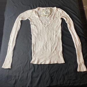Women’s cream color Abercrombie And Fitch vintage knit Henley. Used, size small.
